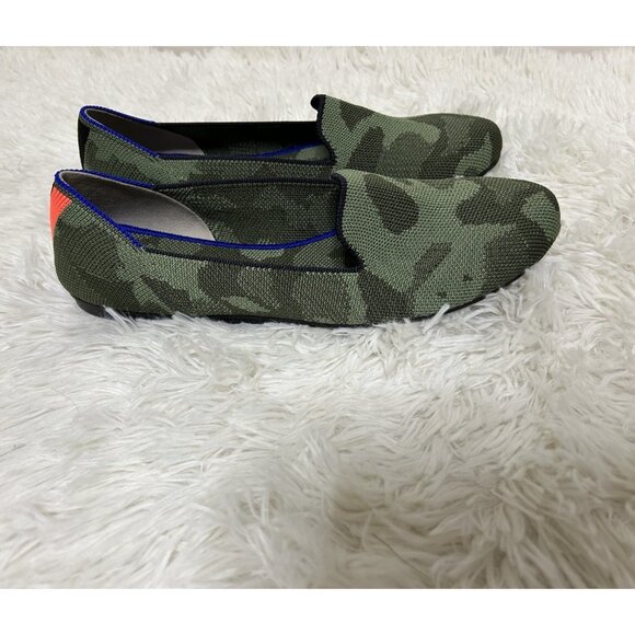 Rothy's The Loafer Olive Camo Green Round Toe Flat Shoes Womens Size 8 Excellent - Picture 1 of 8